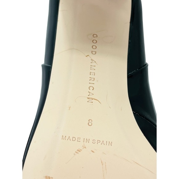 Good American NEW Square Toe Patent‎ Leather Block Heel Boots 8 - Picture 10 of 10